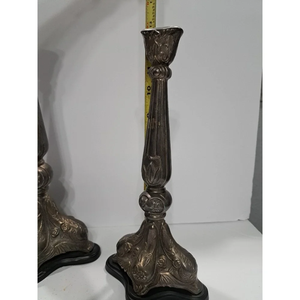 Castilian Imports 0509 Vintage Candle Holders Candlesticks‎ Heavy Silver Ornate